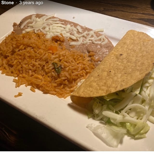 1 Taco, Rice & Beans.