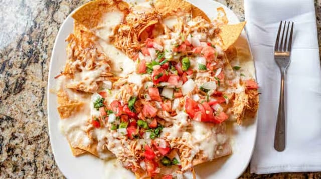 Chicken & Beans Nachos.
